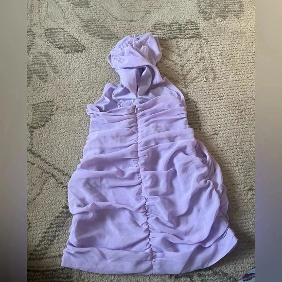 Lucy in the Sky Lavender Wrap Body-con Tie Back Edgy Party Dress in Small - Picture 7 of 10